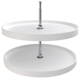 Polymer Full-Circle 2-Shelf Lazy Susan for Corner Base Cabinets, White, 32"W
