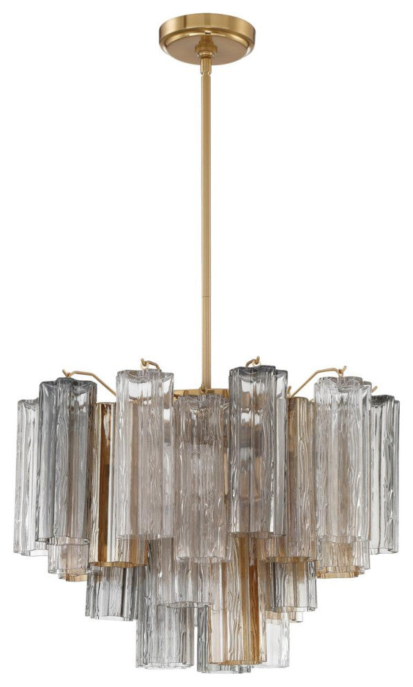 CRYSTORAMA Addis 6 Light Aged Brass Chandelier