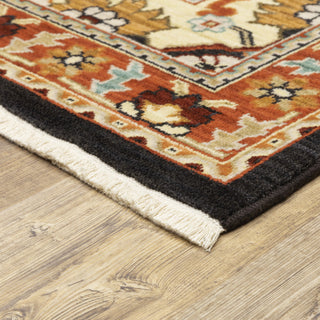 Oriental Weavers Lilihan Indoor Rug Black/ Rust 2' X 3'