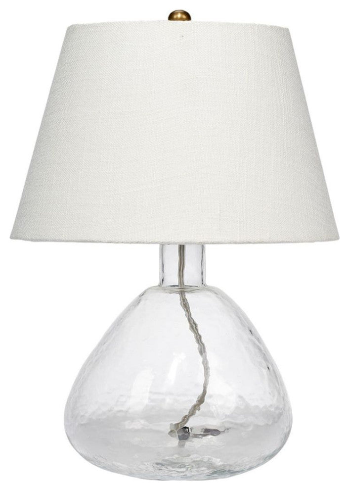 Contemporary Classic Sea Glass Clear Table Lamp 17 in Clear Fat Bottle Shape