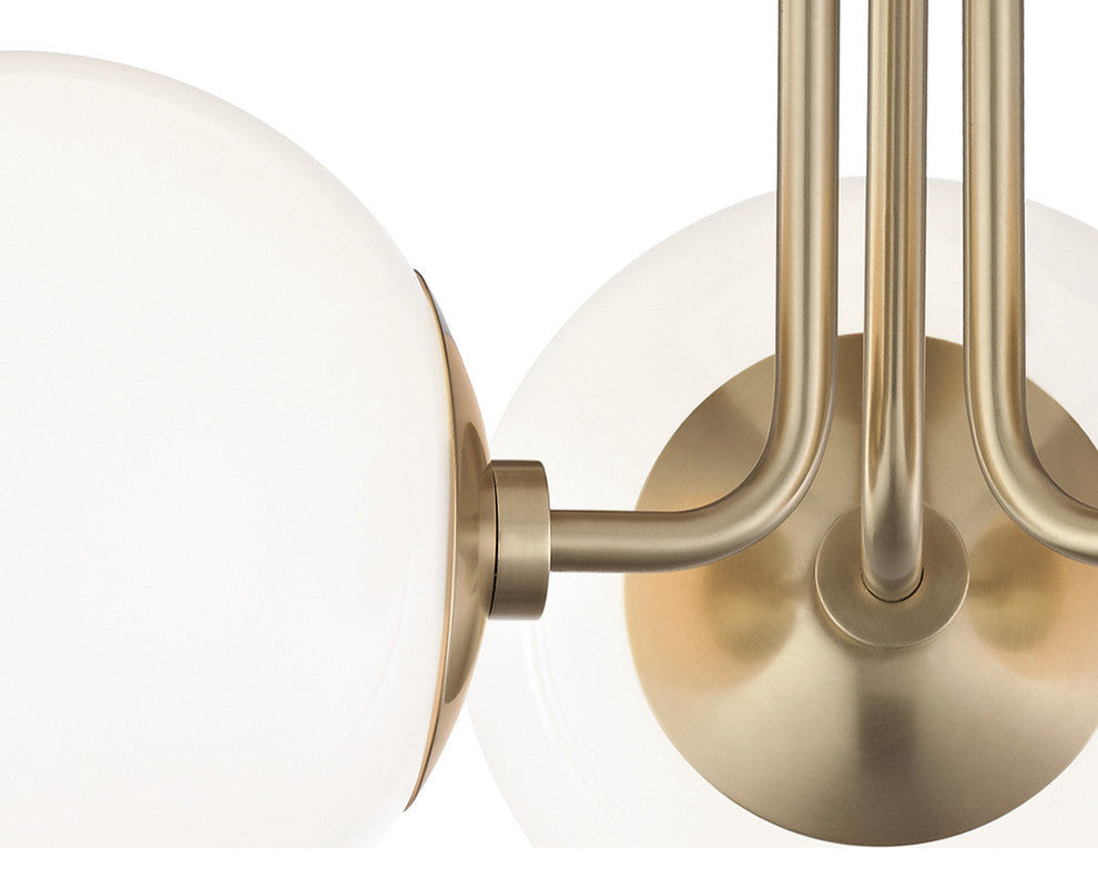 Stella 3-Light Semi-Flush Mount, Finish: Aged Brass