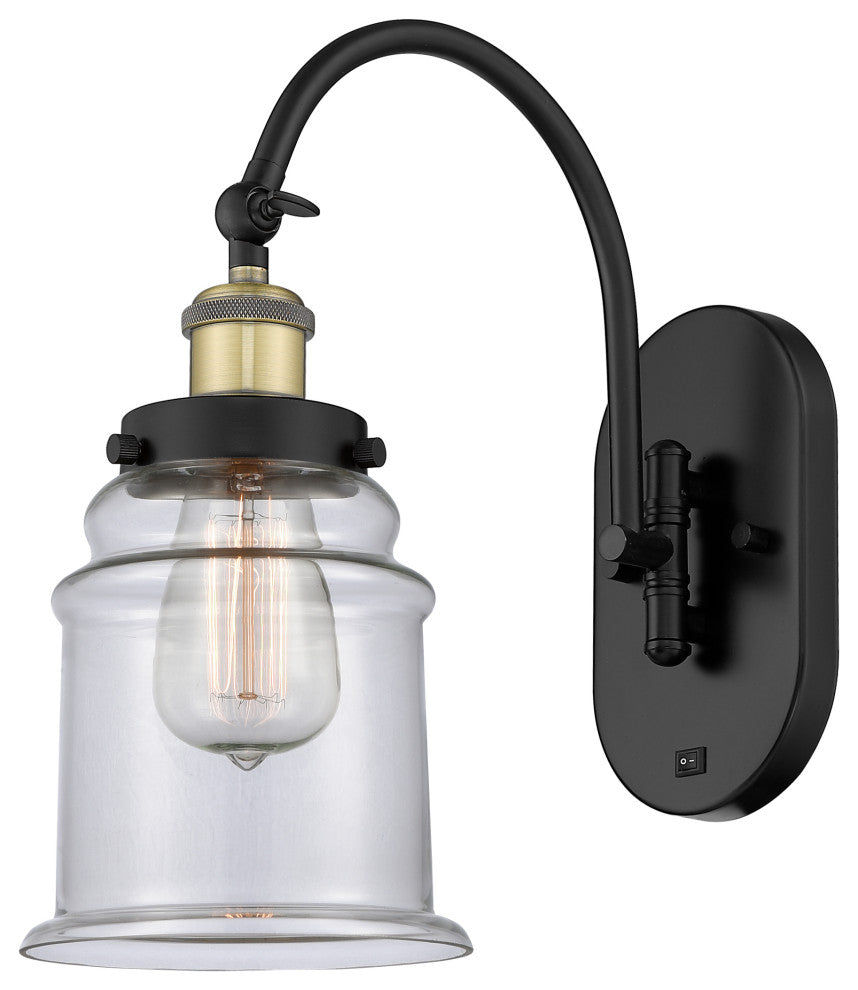 Innovations 918-1W-BAB-G182 Canton 1 Light 6.5" Sconce, Black Antique Brass