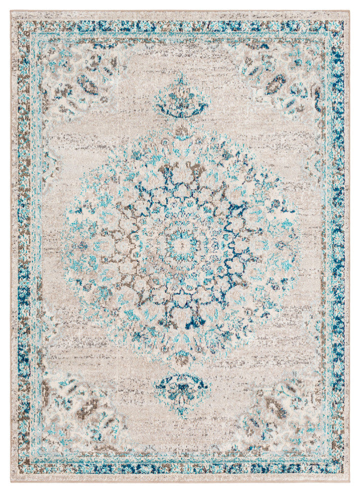 Morocco Updated Traditional Light Gray, Camel Area Rug, 2'x3'