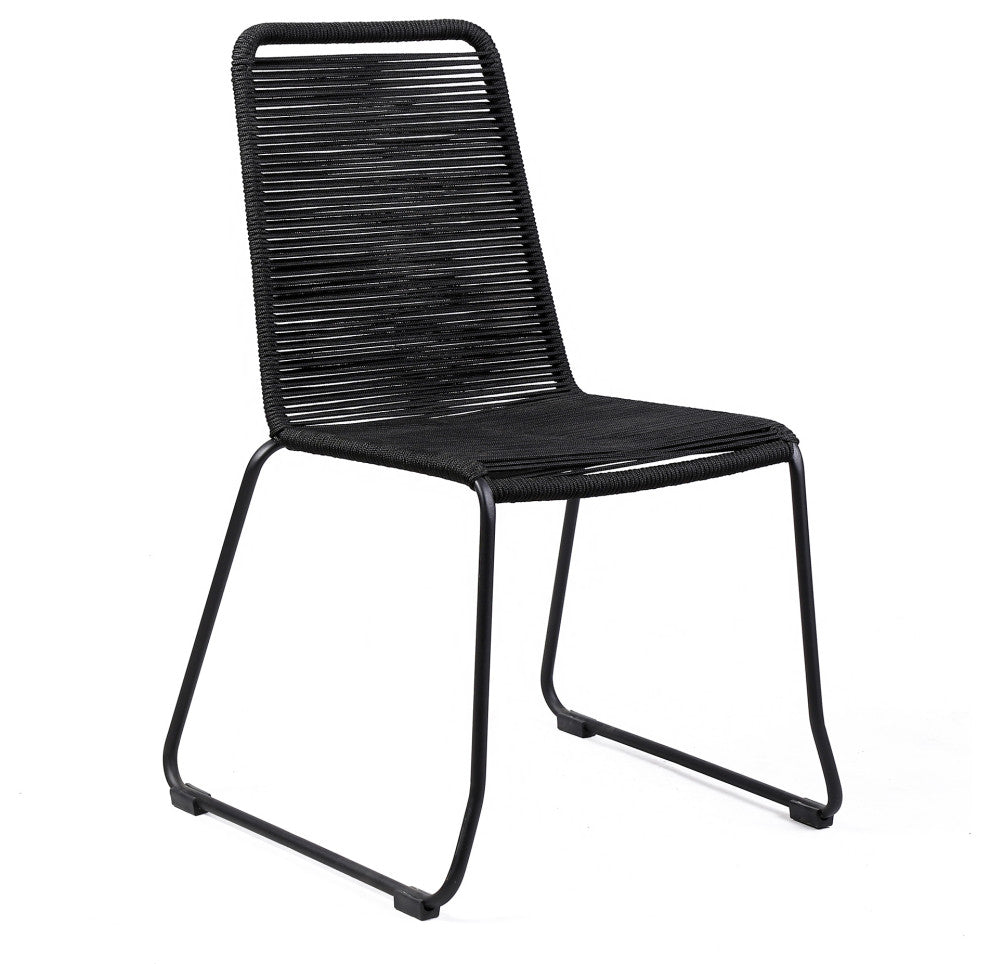 Koala Shasta 5-Piece Dining Set, Dark Eucalyptus And Metal With Black Rope