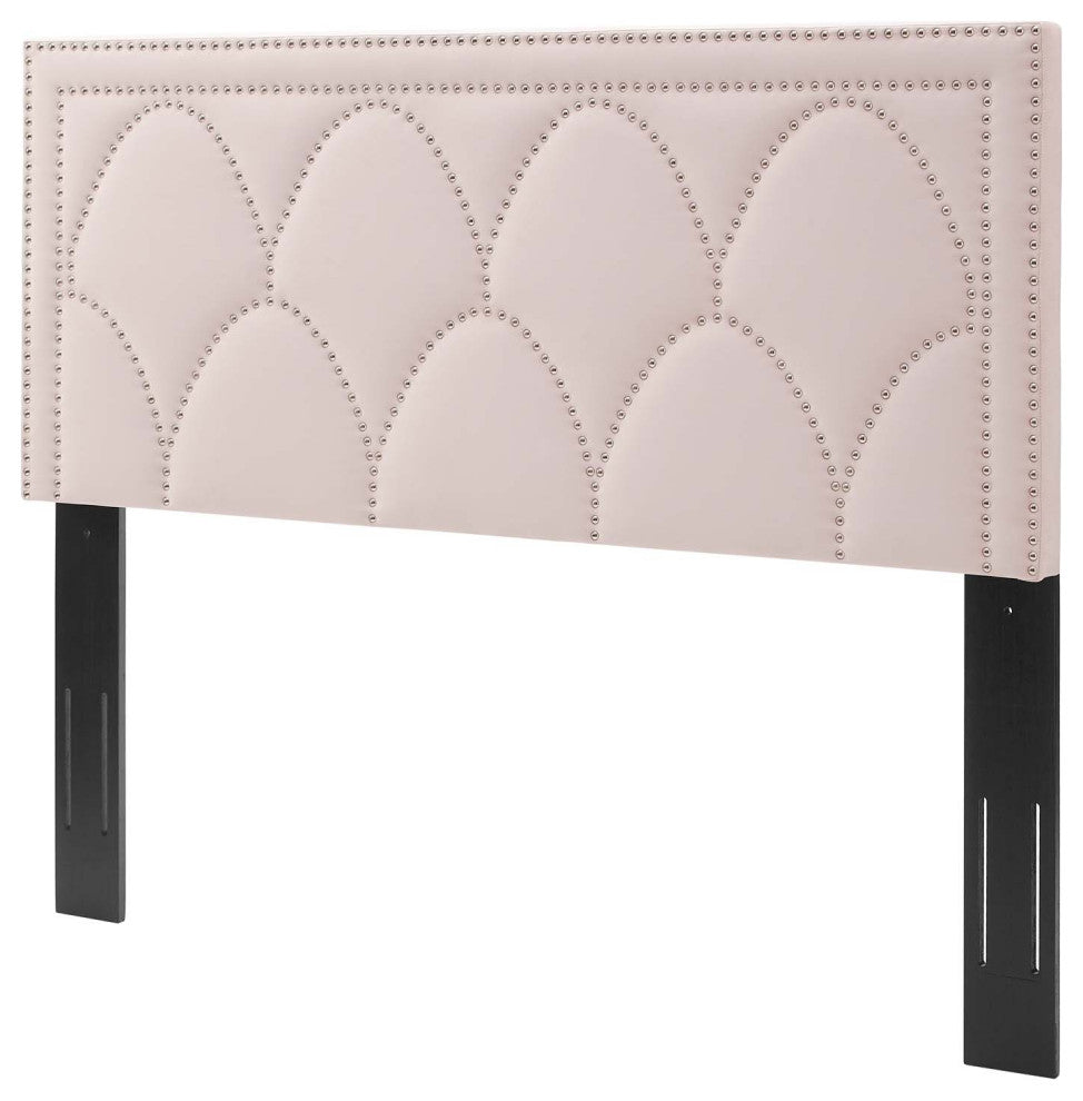 Headboard, Nailhead, Twin Size, Pink, Velvet, Modern, Bedroom Guest Suite