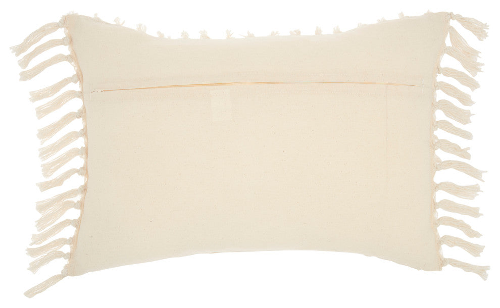 Nourison Home 14"x20" Mina Victory Cut Fray Texture Cream Throw Pillows