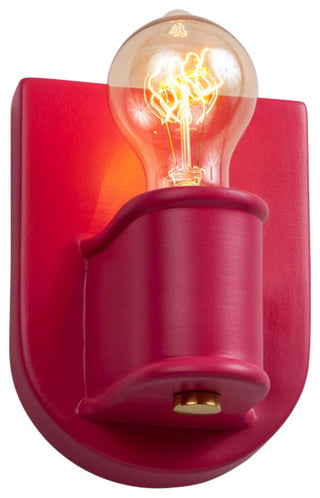 Nouveau Wall Sconce, Cerise, Polished Brass