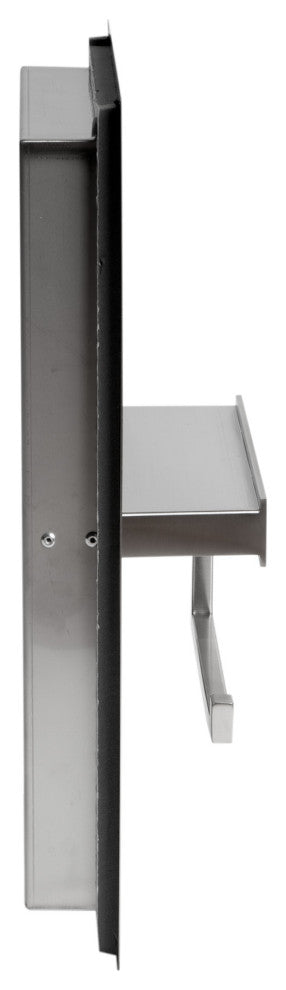 ALFI brand ABTPN88-BSS Brushed Stainless Steel Recessed Toilet Paper Niche