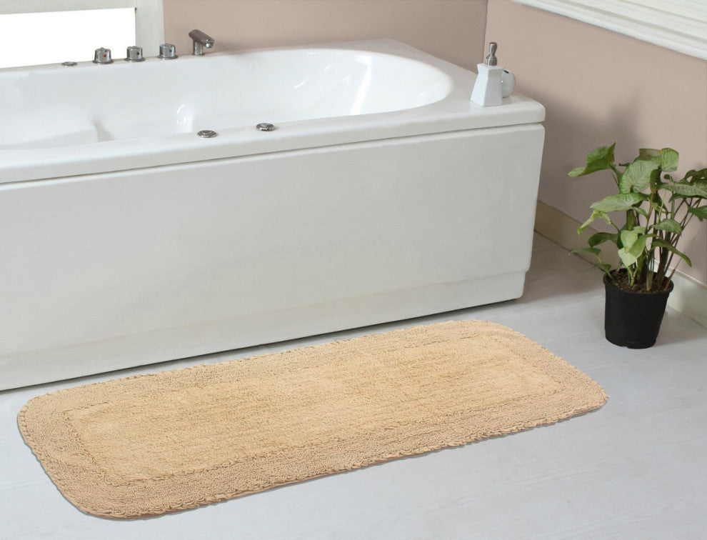 Radiant Collection Bath Rug Set, Machine Wash, 21"x54" Runner, Linen