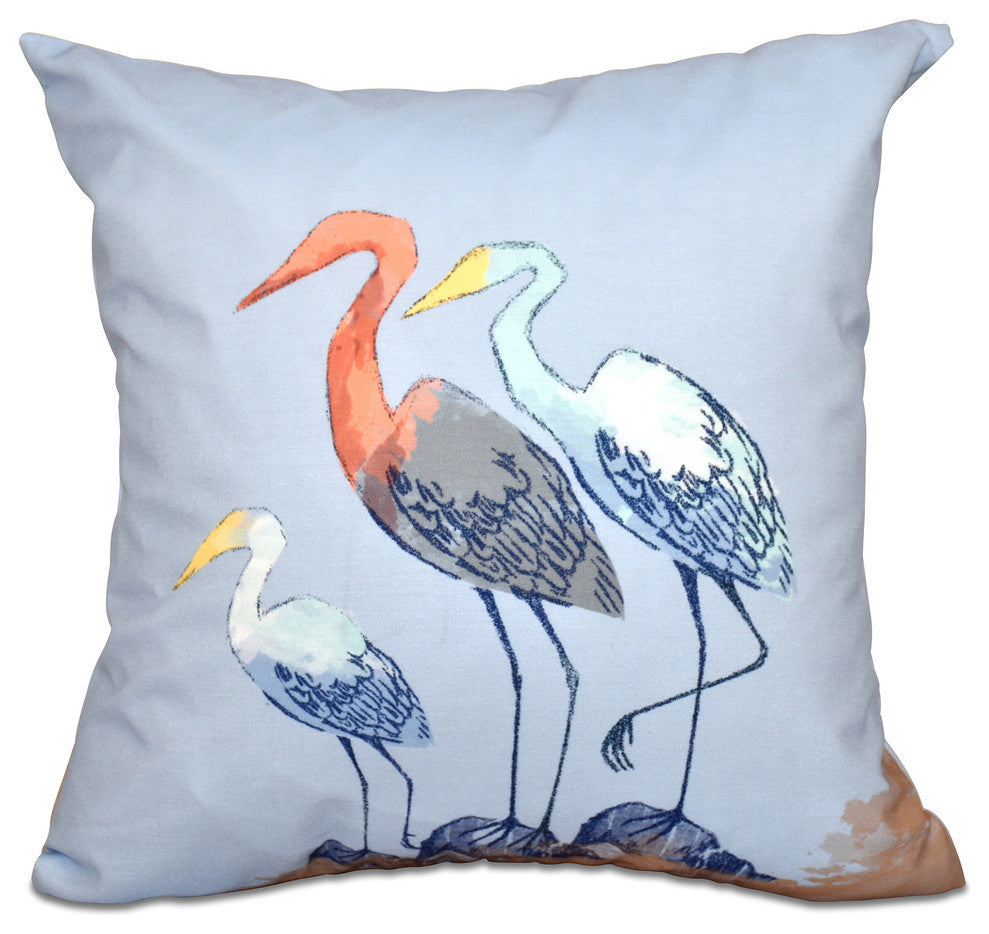 Sunbathers, Animal Print Pillow, Blue, 18"x18"