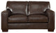 Kimberlly Leather Craft Loveseat, Dark Brown