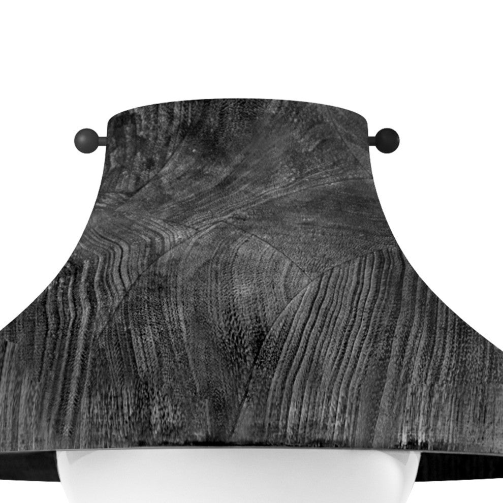 Surfside Wood Flush Mount, Black