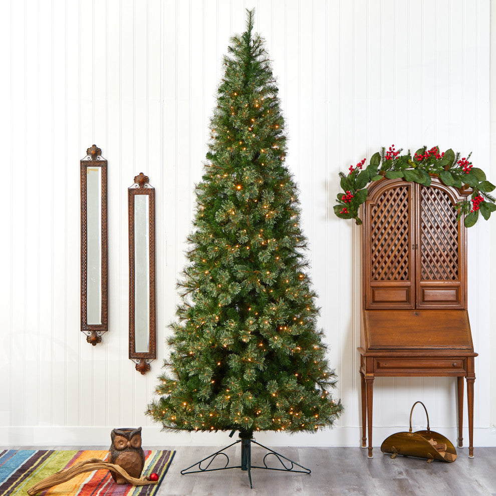 10' Cashmere Slim Christmas Tree / 750 Warm White Lights/1908 Bendable Branches