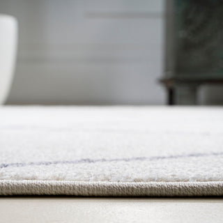 Cole Minimalist Diamond Trellis White/Gray 5' Round Area Rug