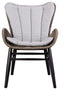 Fanny Outdoor Patio Dining Chair, Dark Eucalyptus Wood and Truffle Rope