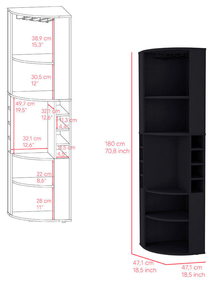 Bar Cabinet Jansen, Living Room, Black