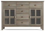 Artisan Solid Wood Sideboard Buffet, Distressed Gray