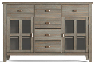 Artisan Solid Wood Sideboard Buffet, Distressed Gray