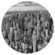 Panoramic Aerial View Of Manhattan, Cityscape Disc Metal Wall Art, 11"
