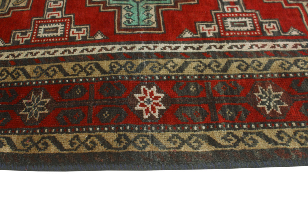 Vintage Distressed Bryant Red/Charcoal Rug, 3'8x6'7