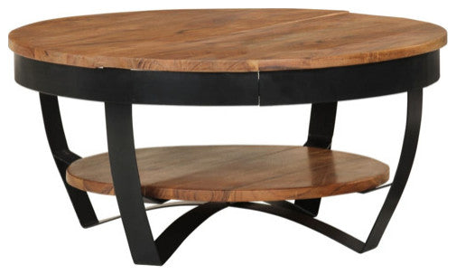 vidaXL Accent Table With Shelf, Solid Acacia Wood, 25.6"x12.6"
