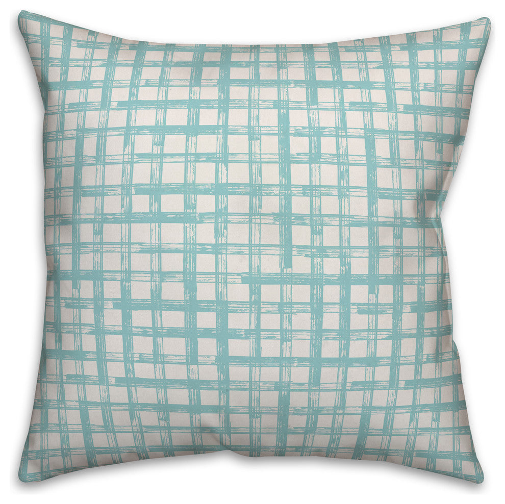 Painterly Plaid 18x18 Throw Pillow