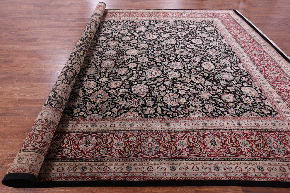 12' 2" X 16' 0" Fine Persian Kashan Handmade Wool Rug Q11345