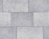 Geometric Faux Textured Wallpaper Featuring Concrete Blocks, 382011