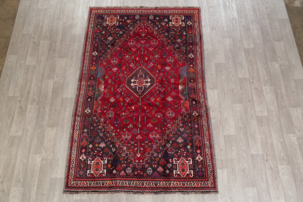 Consigned, Lori Oriental Traditional Persian Hand-Knotted Area Rug, Red, 6x9