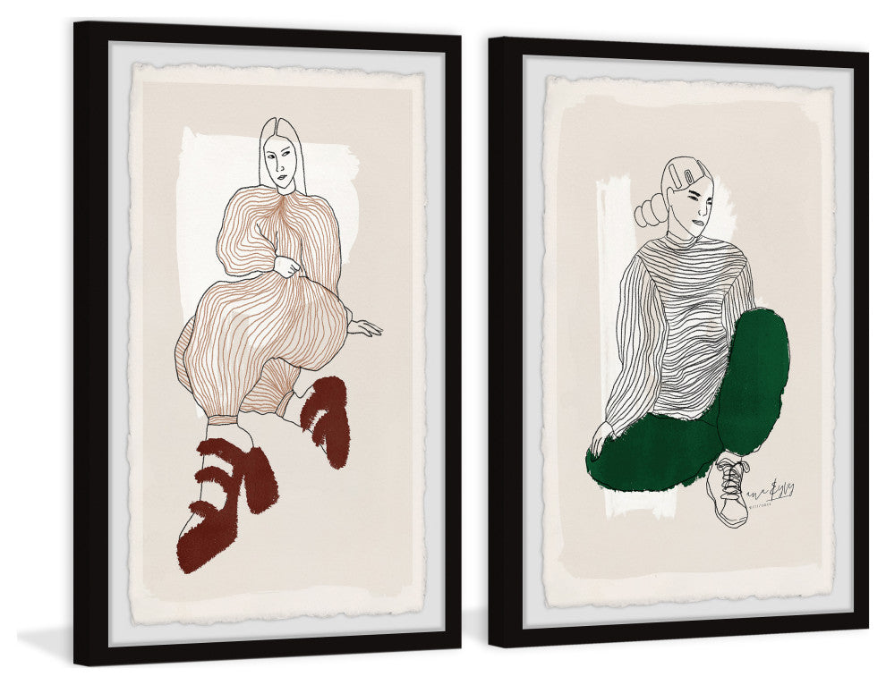 Never Look Back Diptych, 2-Piece Set, 16x24 Panels