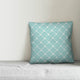 "Teal Diamond Pattern" Outdoor Throw Pillow, 18"x18"
