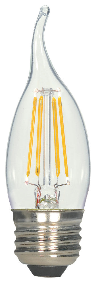 4.5W CA10 LED, Clear, Medium Base, 5000K, 120V, 2-Card