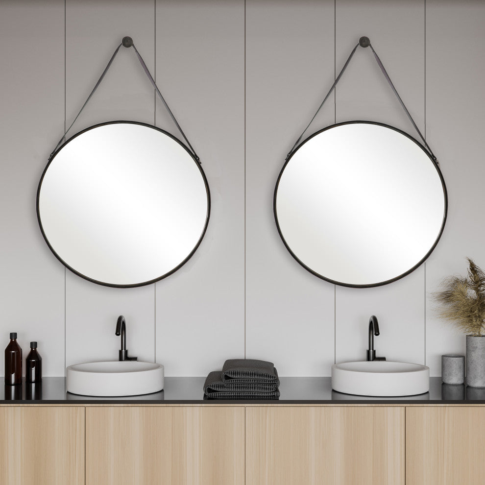 30" Coastal Bronze Round Mirror
