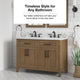 OVE Decors Tahoe 48" Double Sink Bathroom Vanity, Almond Latte