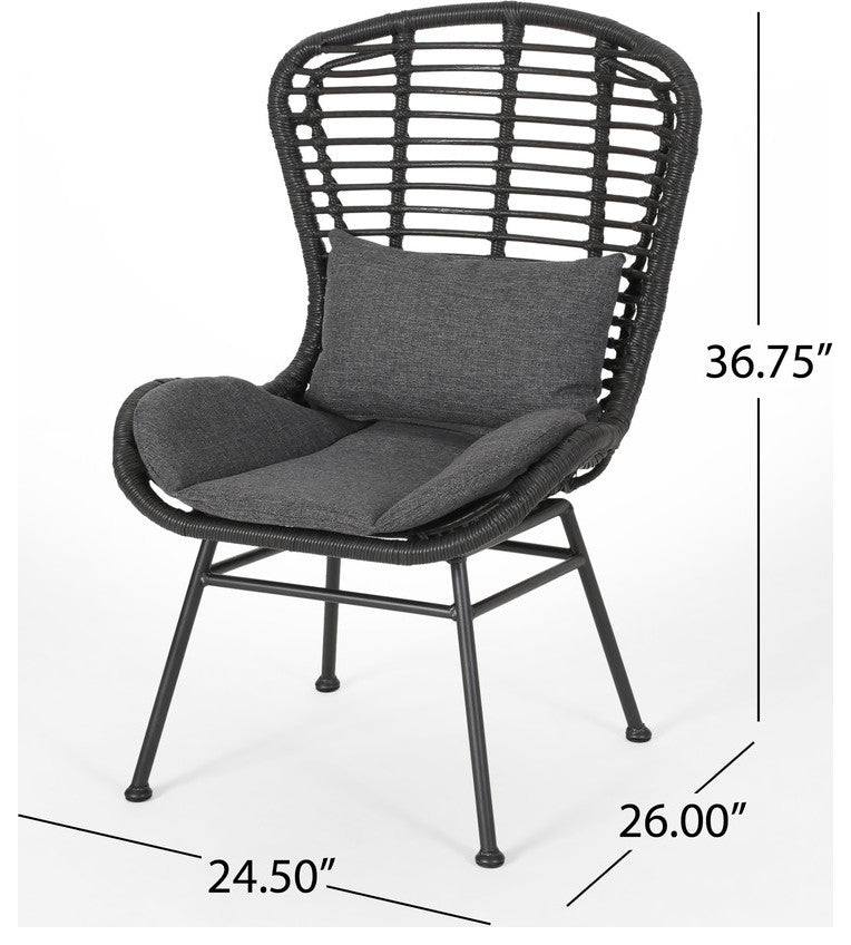 Qearl Outdoor Club Chairs, Set of 2, Gray