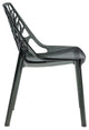Stackable Plastic Accent Dining Chair Set of 4 for Indoor and Outdoor, Black