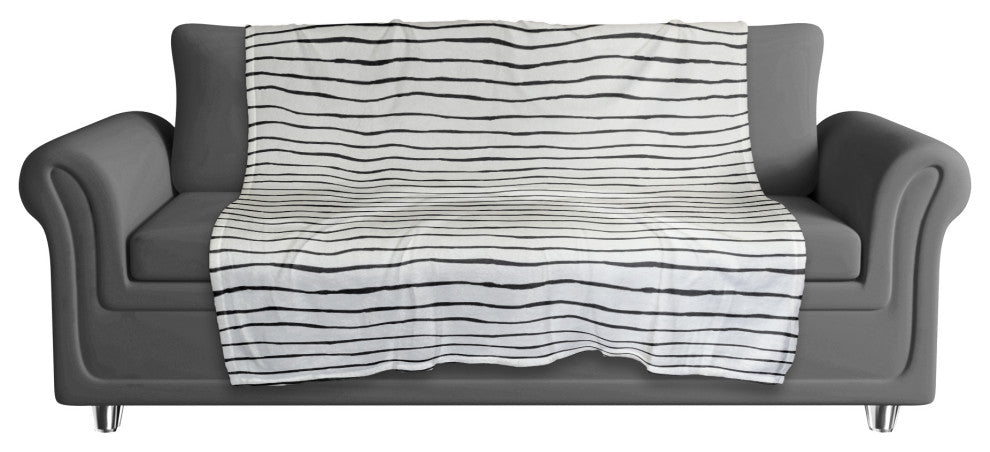 Painted Stripes 50"x60" Coral Fleece Blanket