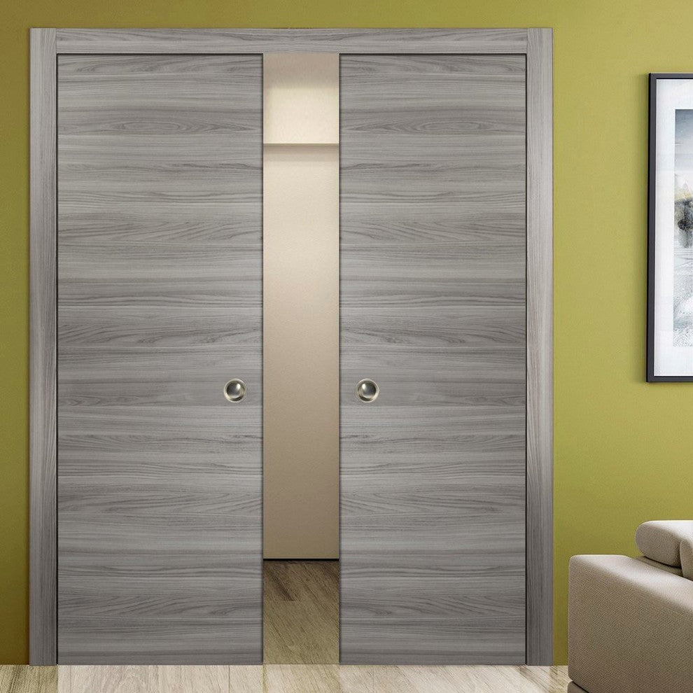 Sliding Double Pocket Closet Doors 72 x 80 | Planum 0010 Ginger Ash