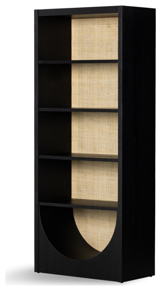 Higgs Bookcase-Brushed Ebony Oak Veneer