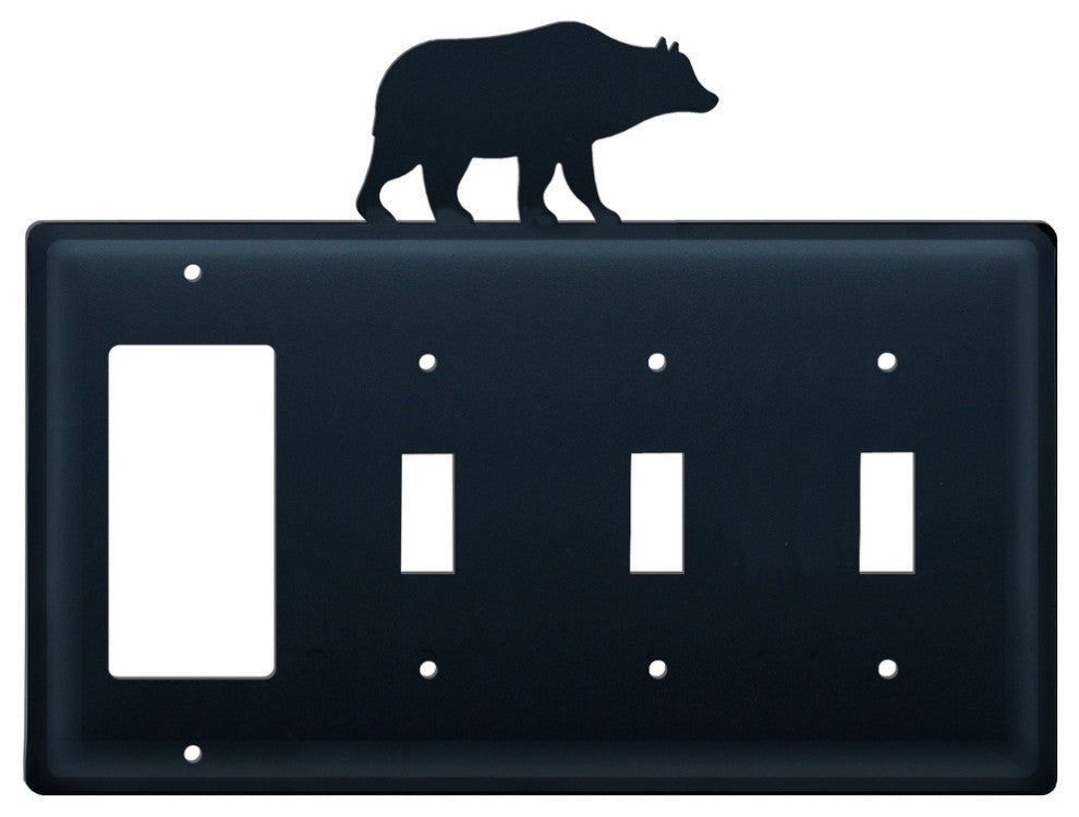 Single GFI and Triple Switch Cover, Bear
