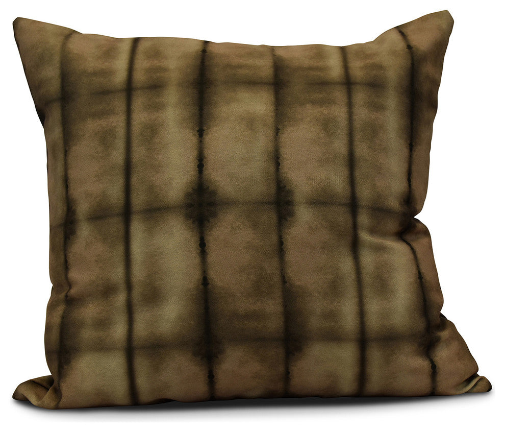 Pool, Stripe Print Pillow, Brown, 26"x26"
