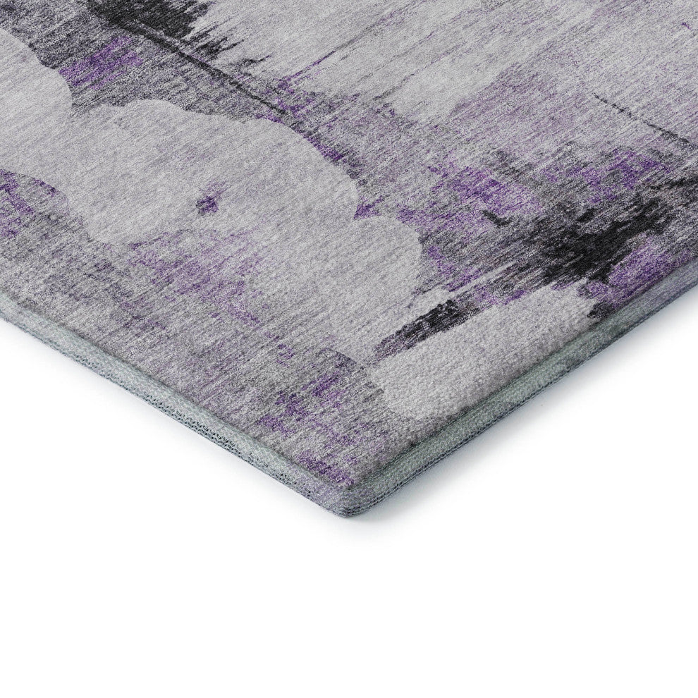 Premium Machine Washable Mayfield AMF710 Purple 3' x 5' Rug