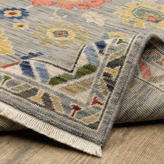 Leoness Vintage Traditional Gray/ Multi Area Rug, 6'7" x 9'6"