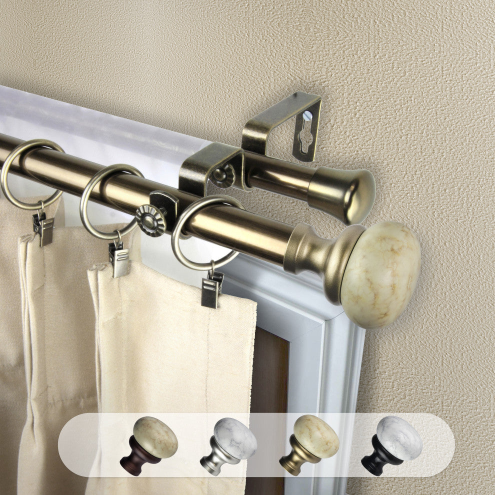 Creola 13/16" Double Curtain Rod Antique Brass