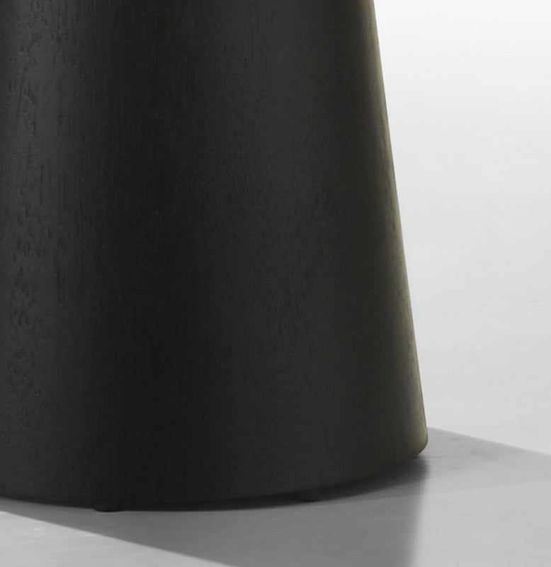 Jasper Ebony Black 22"W Round End Table with Pedestal Base