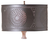 Table Lamp Drum Shade with Chisel in Kettle Black