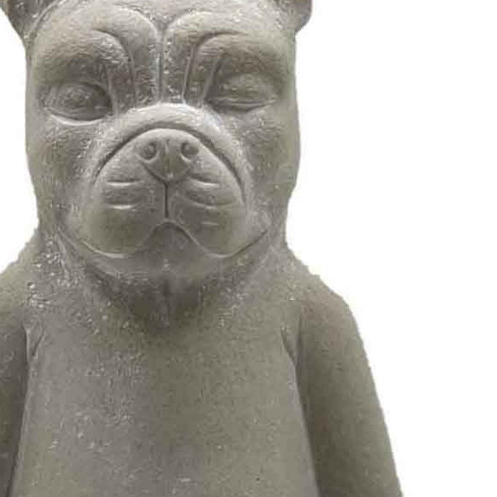 16" Cream Budha Dog Indoor Outdoor Statue