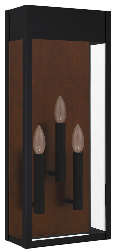 Quoizel MAE8410MBK 3-Light Outdoor Wall Mount, Maren