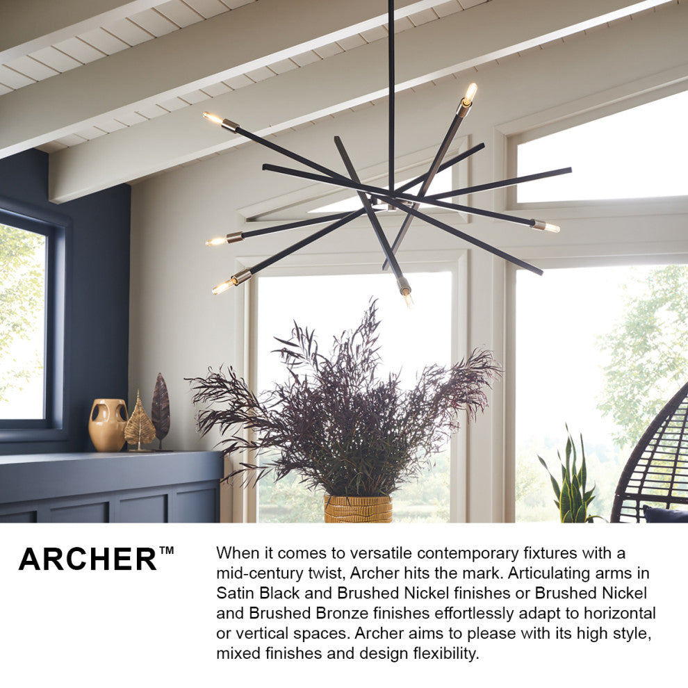 Hinkley Archer Medium Adjustable Single Tier, Satin Black