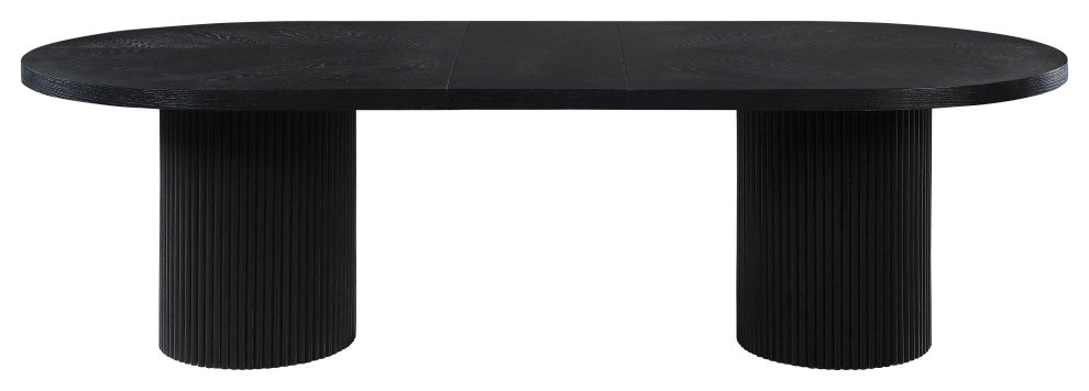 Belinda Oak Wood Dining Table, Black